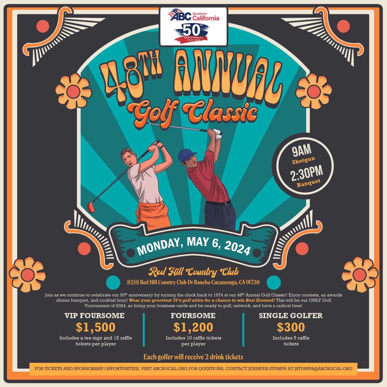 A poster for a golf classic

Description automatically generated