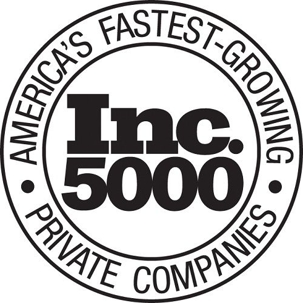 Inc. 5000 in a circle with "America's Fastest-Growing Private Companies" around it